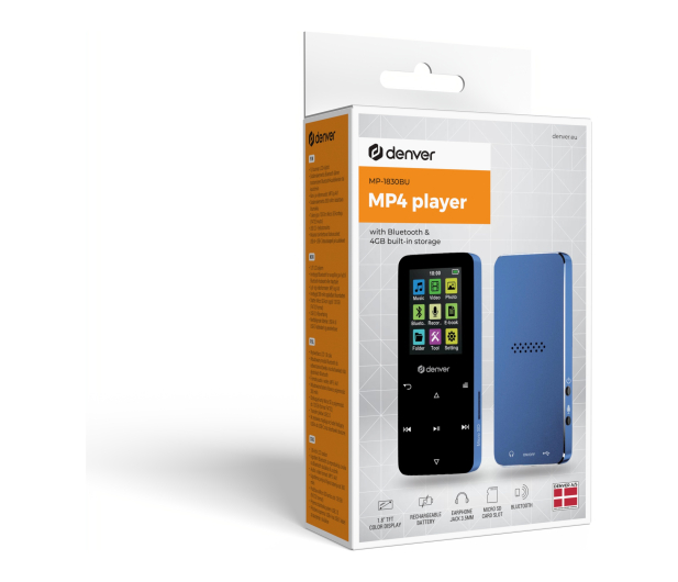 Denver Odtwarzacz MP4 Denver MP-1830BU BT 1,8" 4GB niebieski - 1535057 - zdjęcie 5